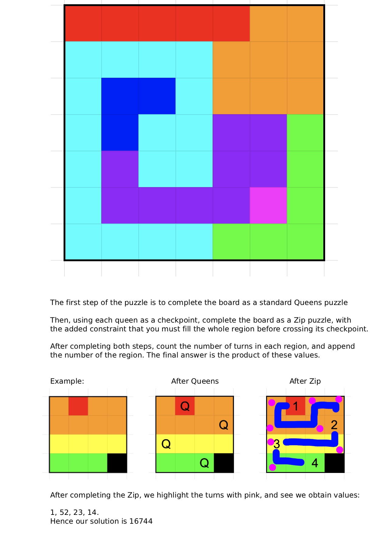 Queens + Zip Puzzle - Full Size